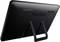 A black monitor viewed from behind with the 'ViewSonic' brand visible. It is standing on an integrated stand.