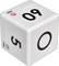 A cube timer with '5', '60', and '0' minutes on its sides, illuminated on the '5'-minute side.