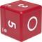 Red cube timer with white numbers 0, 3, and 5, indicating minutes.