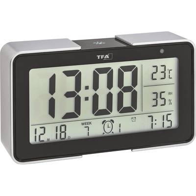 Image of TFA Dostmann 60.2540.01 Radio Alarm clock Black, Silver Alarm times 3