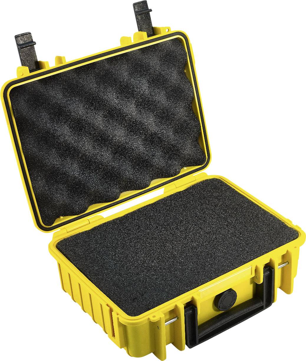 Yellow hard-shell suitcase with open lid, showing protective foam interior for safely transporting delicate items.