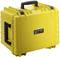 Yellow protective carry case with handles, sturdy and stackable, suitable for securely transporting delicate equipment outdoors.