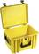 Yellow, robust plastic case with an open lid, suitable for the safe transportation of delicate items.