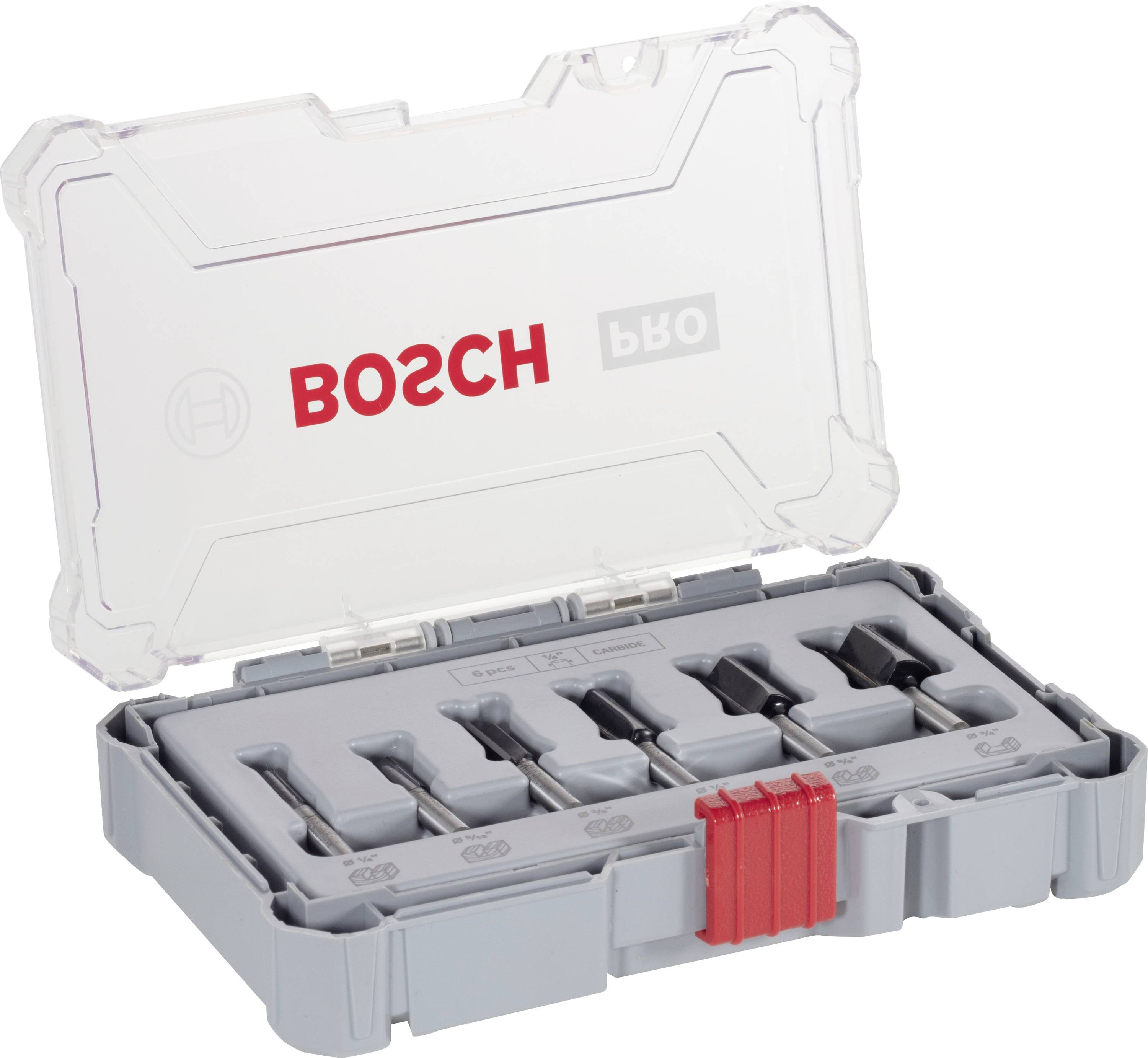 Groove milling cutter set, 1/4 inch shaft, 6-part Bosch Accessories 2607017467