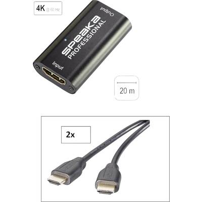 SpeaKa Professional HDMI Cable HDMI-A plug, HDMI-A plug 10.00 m Black SP-7658020 Audio Return Channel, gold plated conne