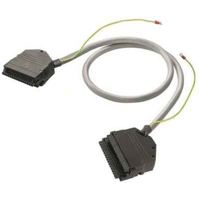 Grey data cable with two rectangular plugs at the ends, connected by a flexible cable. Suitable for electronic connections.