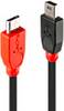 LINDY USB cable USB 2.0 USB Micro-B plug, USB-Mini-B plug 2.00 m Black incl. OTG function 31719