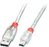 LINDY USB cable USB 2.0 USB-A plug, USB-Mini-B plug 5.00 m Transparent 41785