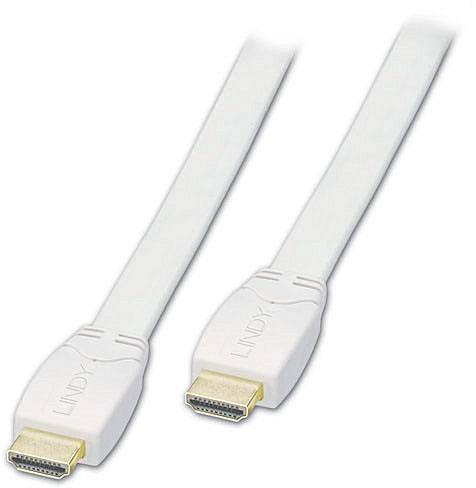 LINDY HDMI Cable 0.50 m White 41160 UL-approved, 4K UHD, double shielding, ribbon HDMI cable-0