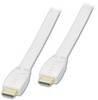 LINDY HDMI Cable 0.50 m White 41160 UL-approved, 4K UHD, double shielding, ribbon HDMI cable