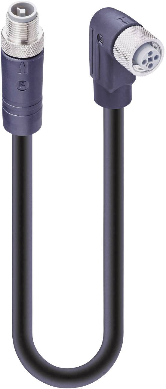 Lumberg Automation 934853329 Sensor/actuator cable M12 Plug, straight, Socket, right angle 5.00 m No. of pins (RJ): 4 1 -0