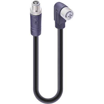 Lumberg Automation 934853328 Sensor/actuator cable M12 Plug, straight, Socket, right angle 2.00 m No. of pins (RJ): 4 1 -0