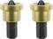 Two metal screw attachments with conical tips and hexagonal shafts, suitable for drill machines or screwdrivers.