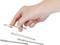 A hand reaches for one of four magnetic bits with different tips against a white background.