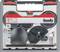 Drill crown set in a plastic box. Contains 8 parts of varying sizes. Brand: KWB. Packaging displays product description and size specifications.