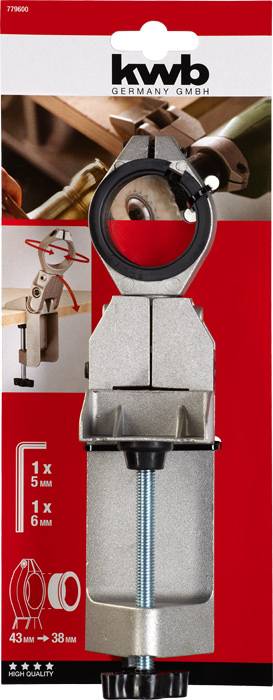 KWB hex and round spanners in red packaging. Contains a 5 mm and 6 mm spanner adapter. Illustration of application.