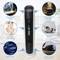 Air purifier in the centre, surrounded by pictorial symbols: cigarette smoke, cooking, allergens, dust, bacteria, pet odours.