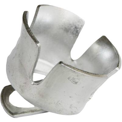 A silver metallic object with curved, bowl-like forms and an opening; potentially industrial or mechanical.