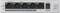 A network switch with five Ethernet ports, a power supply connection on the right, and LED indicators for connections and activity. Brand: Zyxel.