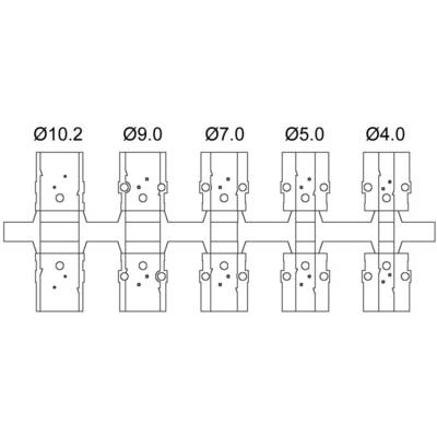 Diagram shows five tools with different drilling diameters: Ø10.2, Ø9.0, Ø7.0, Ø5.0, Ø4.0.