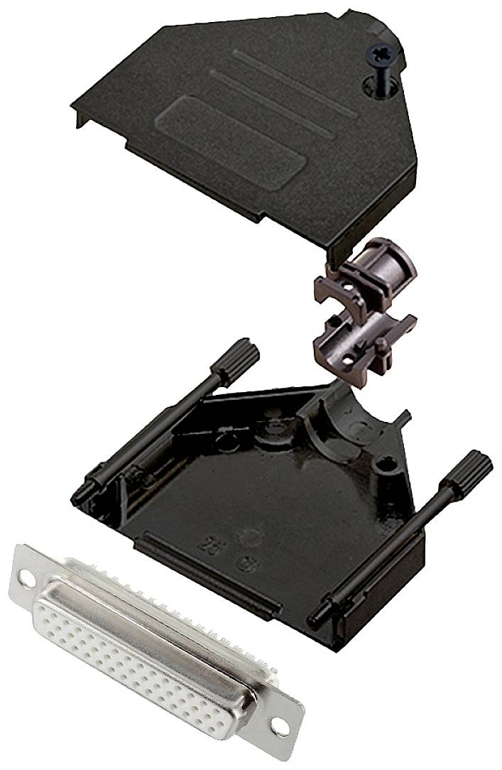 encitech DTZK25-BK-HDS44-W-K 6355-8102-13 D-SUB receptacle set 180 ° Number of pins: 44 Solder bucket 1 pc(s)-0