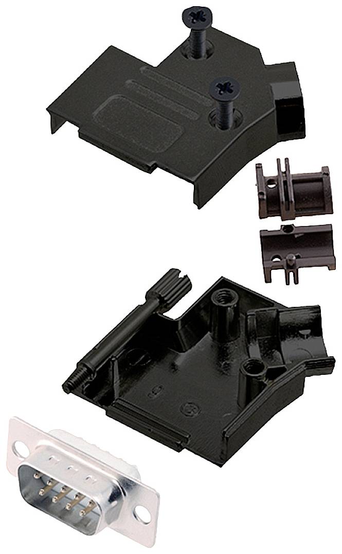 encitech D45ZK09-BK-DMP-W-K 6355-8103-21 D-SUB pin strip set 45 ° Number of pins: 9 Solder bucket 1 pc(s)-0