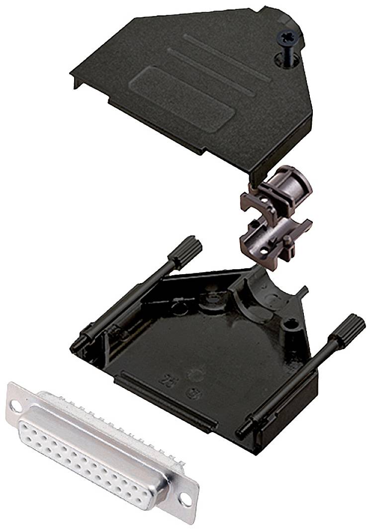 encitech DTZK25-BK-DBS-W-K 6355-8101-13 D-SUB receptacle set 180 ° Number of pins: 25 Solder bucket 1 pc(s)-0