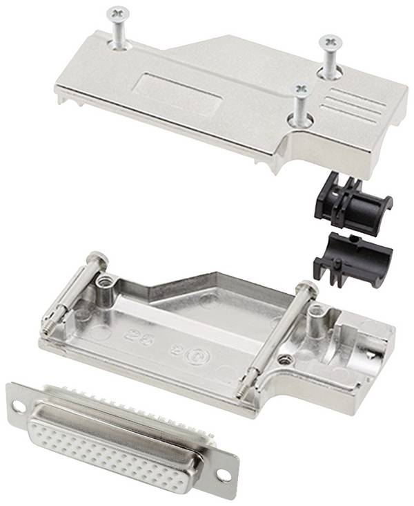 encitech DCMR25-FK-HDS44-W-K 6355-8066-13 D-SUB receptacle set 90 ° Number of pins: 44 Solder bucket 1 pc(s)