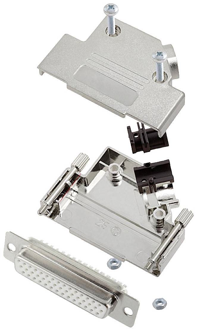 encitech D45PK-M-25-HDS44-W-K 6355-8057-13 D-SUB receptacle set 45 ° Number of pins: 44 Solder bucket 1 pc(s)-0