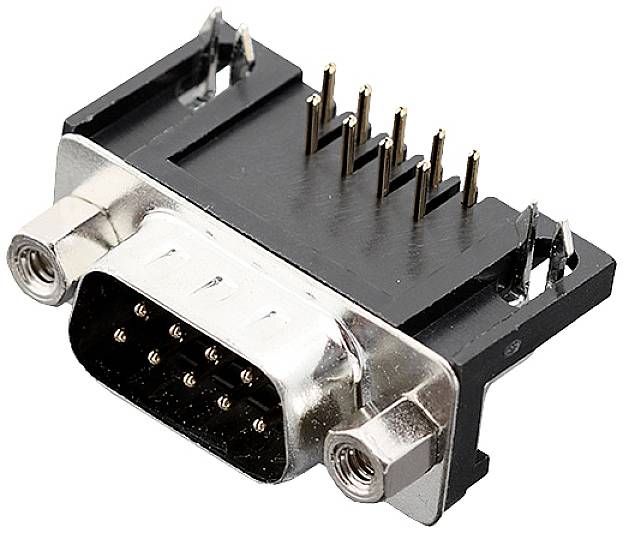 'Close-up of a VGA connector with 15 pins, typically used to connect monitors to computers or video devices.'