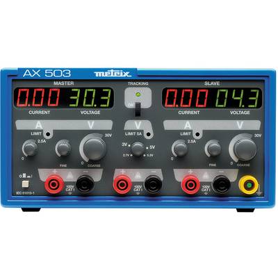 Metrix AX 503A Bench PSU (adjustable voltage) 0 – 30 V DC 0 – 2.5 A No. of outputs 3 x