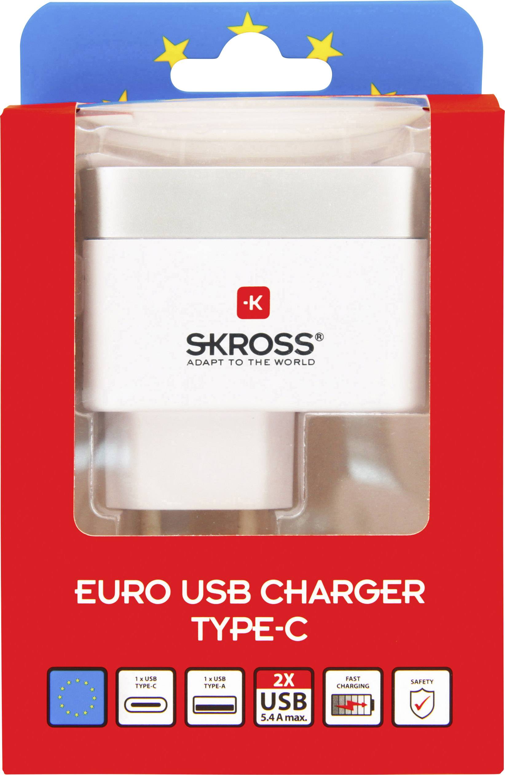 Skross USB charger Mains socket Max. output current 5.4 A No. of outputs: 2 x-5
