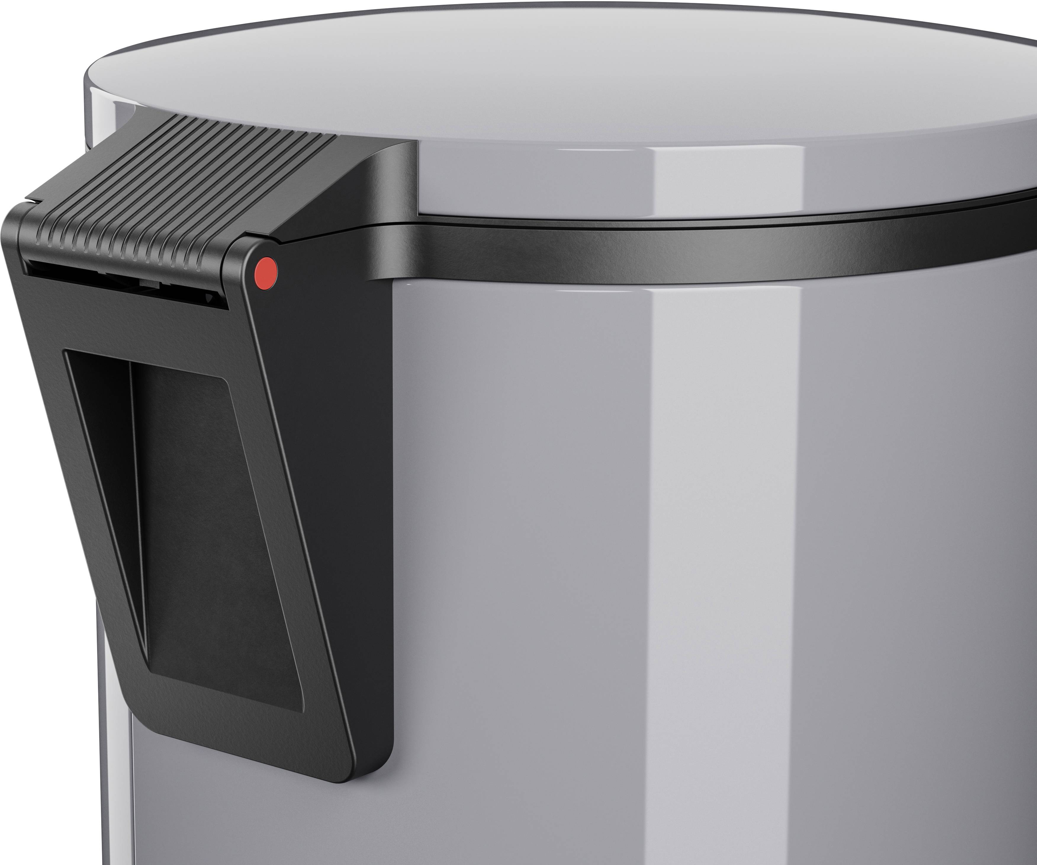 Hailo Pure M 0517-020 Garbage bin 12 l Steel plate (Ø x H) 263 mm x 43.5 cm Silver Foot pedal 1 pc(s)-2