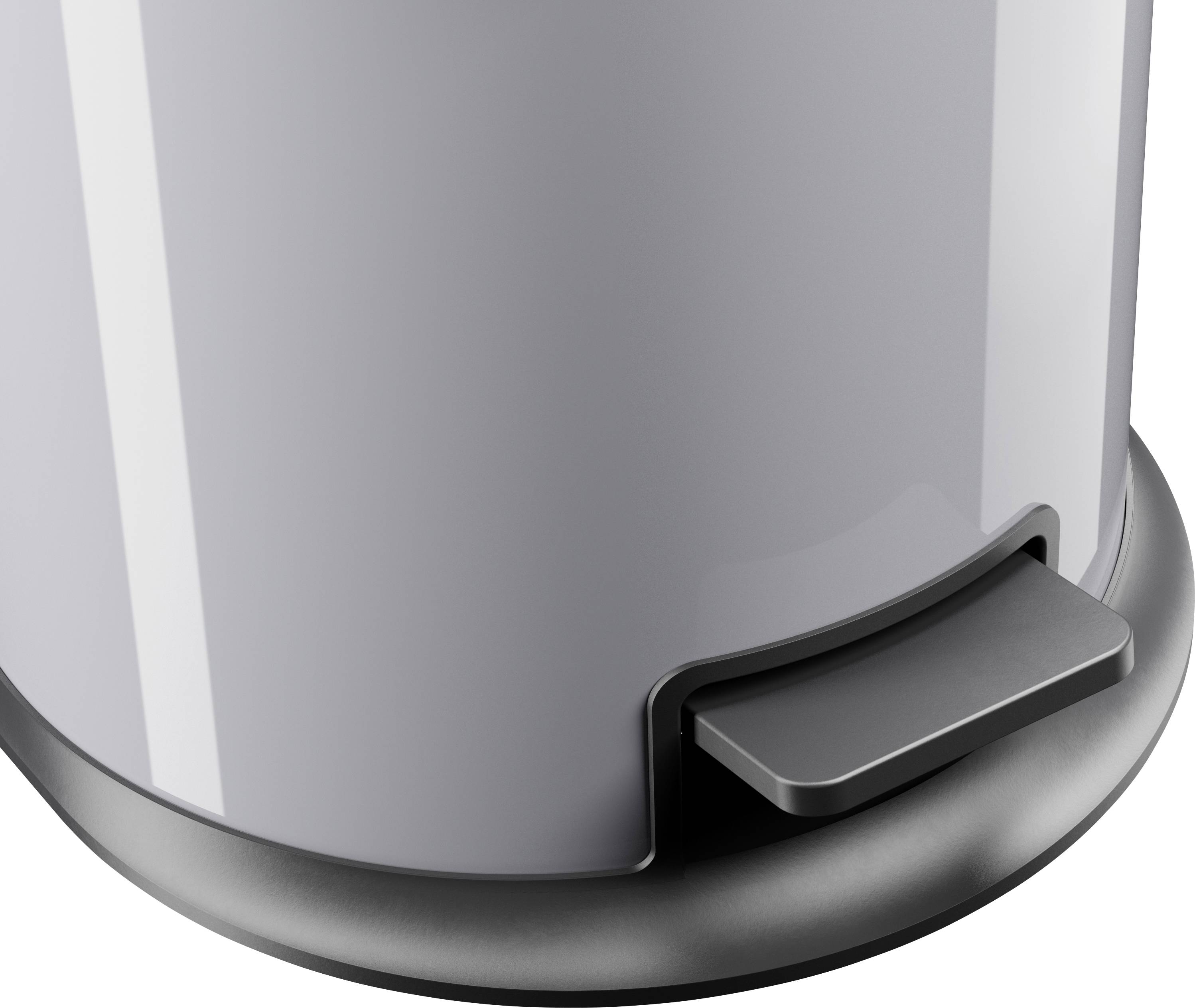 Hailo Pure M 0517-020 Garbage bin 12 l Steel plate (Ø x H) 263 mm x 43.5 cm Silver Foot pedal 1 pc(s)-3