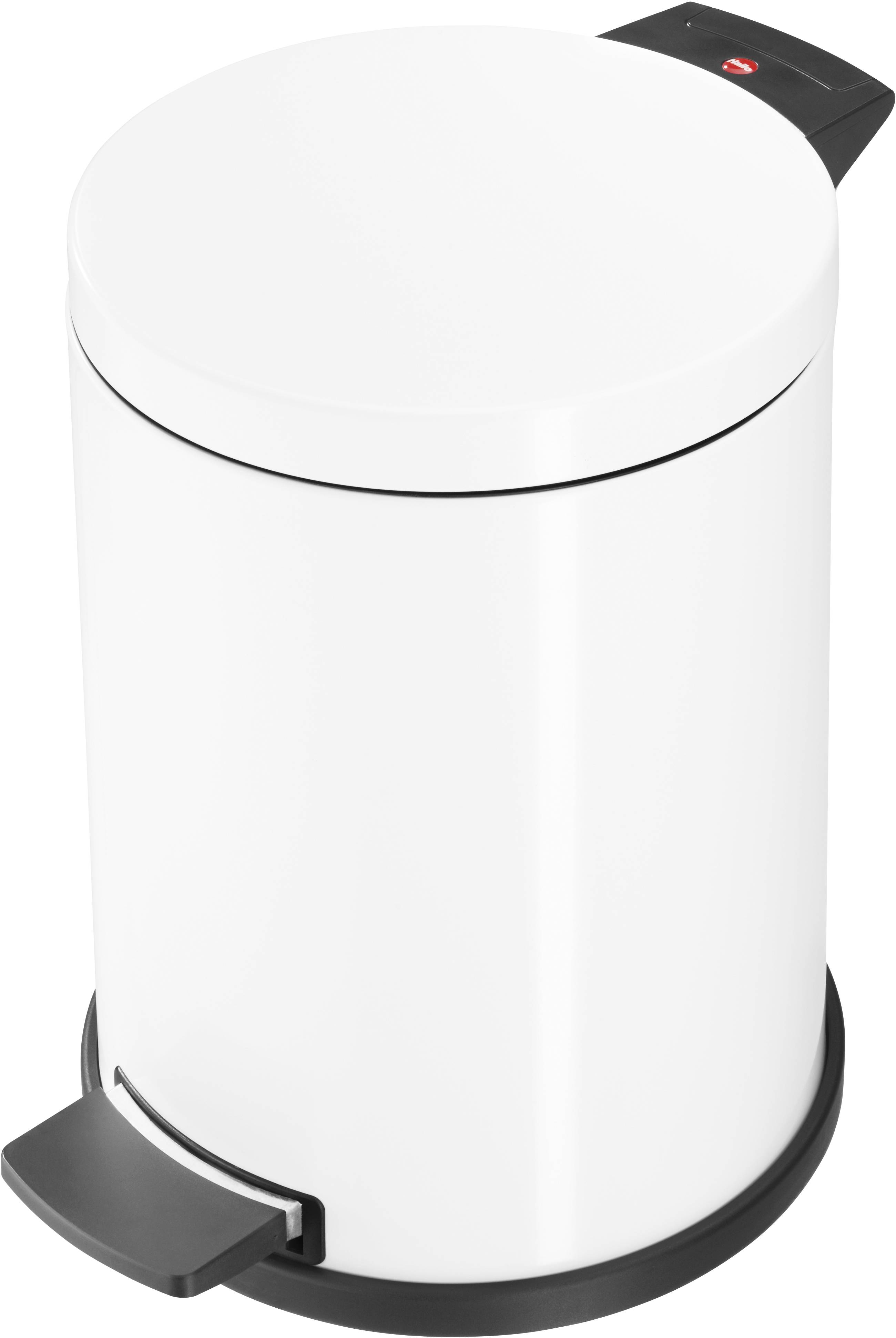 Hailo Solid M 0514099 Garbage bin 12 l Steel plate (W x H) 280 mm x 360 mm White Foot pedal 1