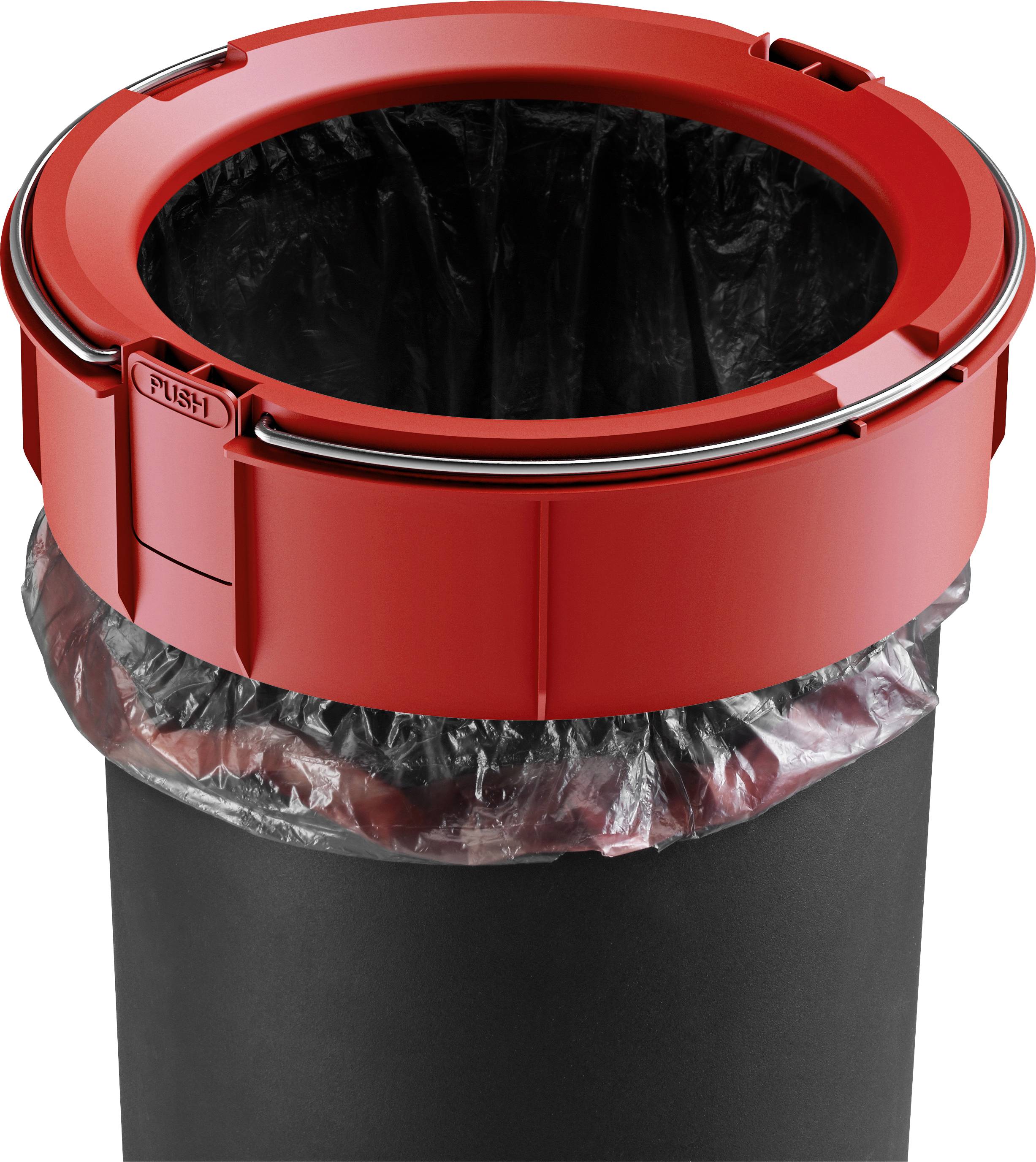 Hailo Pure M 0517-060 Garbage bin 12 l Steel plate (Ø x H) 263 mm x 435 mm Black Foot pedal 1 pc(s)-6