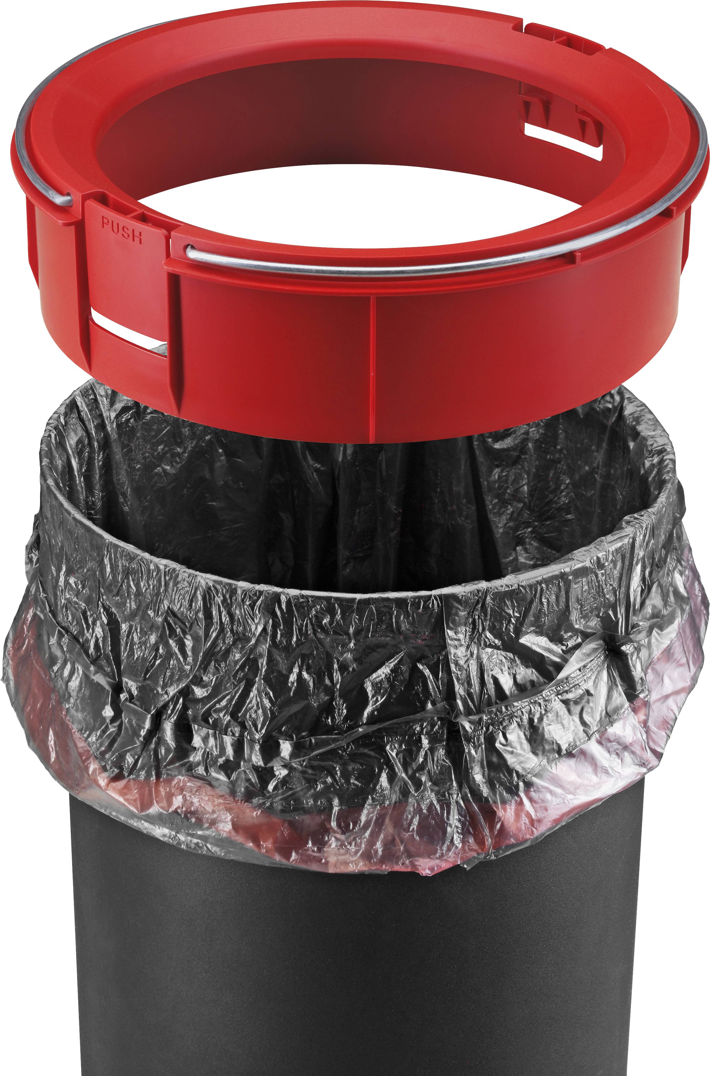 Hailo Pure M 0517-060 Garbage bin 12 l Steel plate (Ø x H) 263 mm x 435 mm Black Foot pedal 1 pc(s)-7