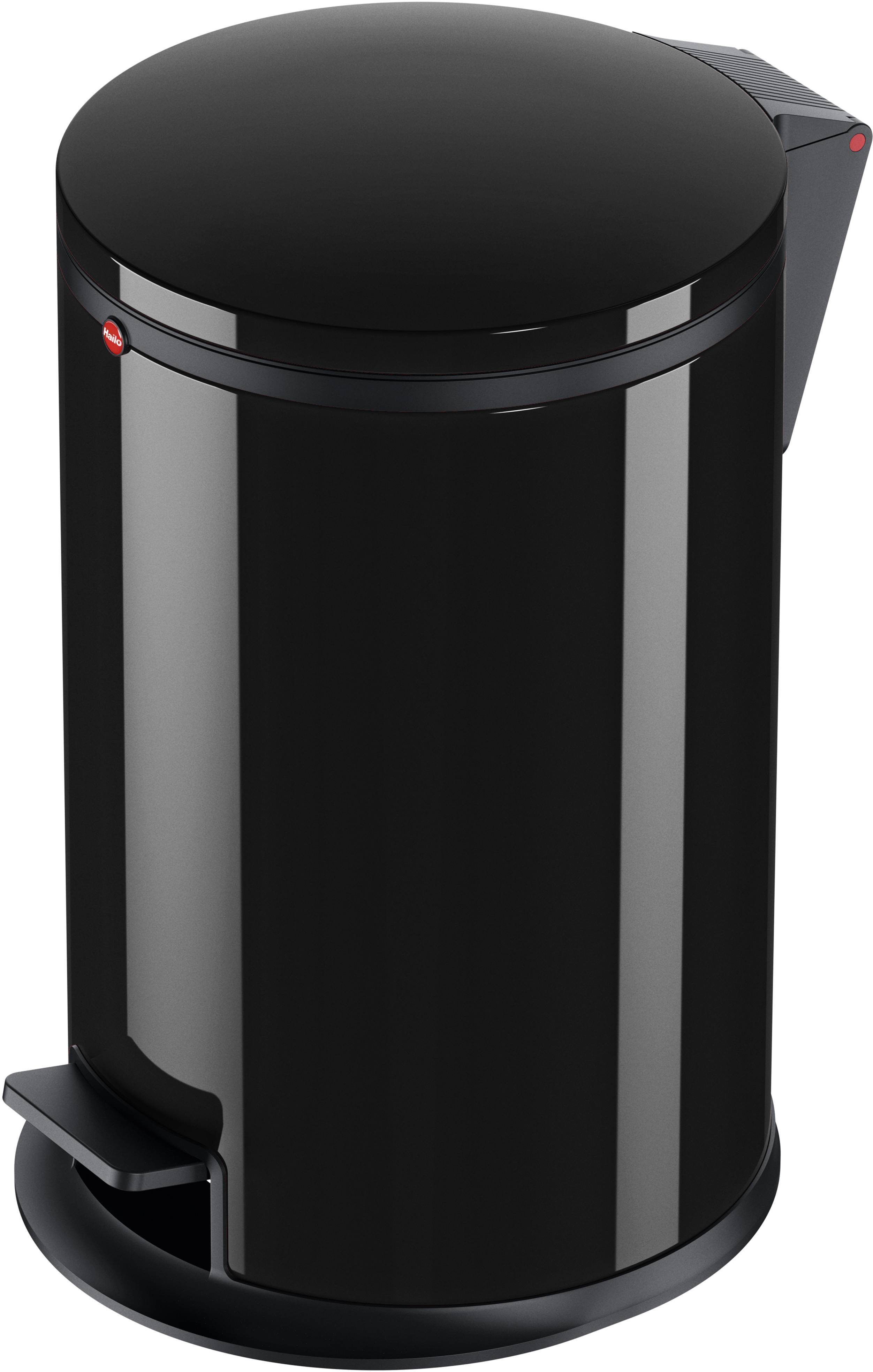 Hailo Pure M 0517-060 Garbage bin 12 l Steel plate (Ø x H) 263 mm x 435 mm Black Foot pedal 1 pc(s)-0