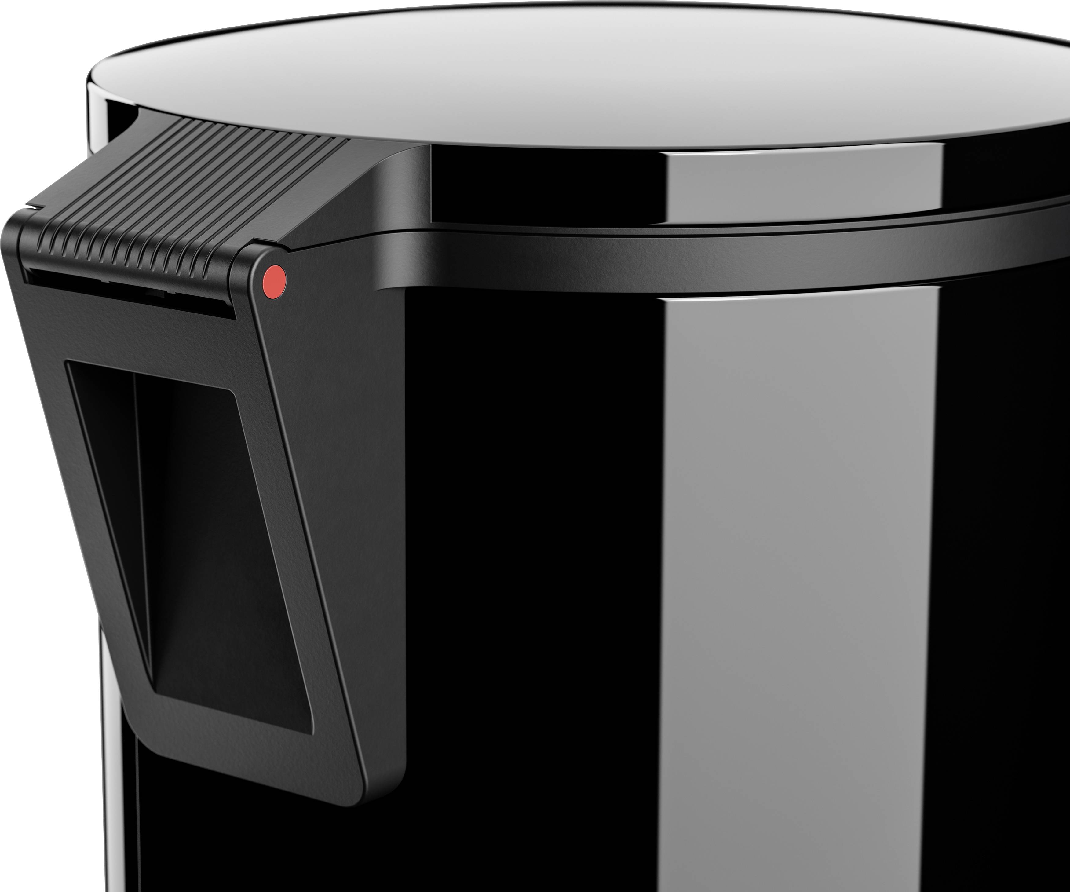 Hailo Pure M 0517-060 Garbage bin 12 l Steel plate (Ø x H) 263 mm x 435 mm Black Foot pedal 1 pc(s)-2