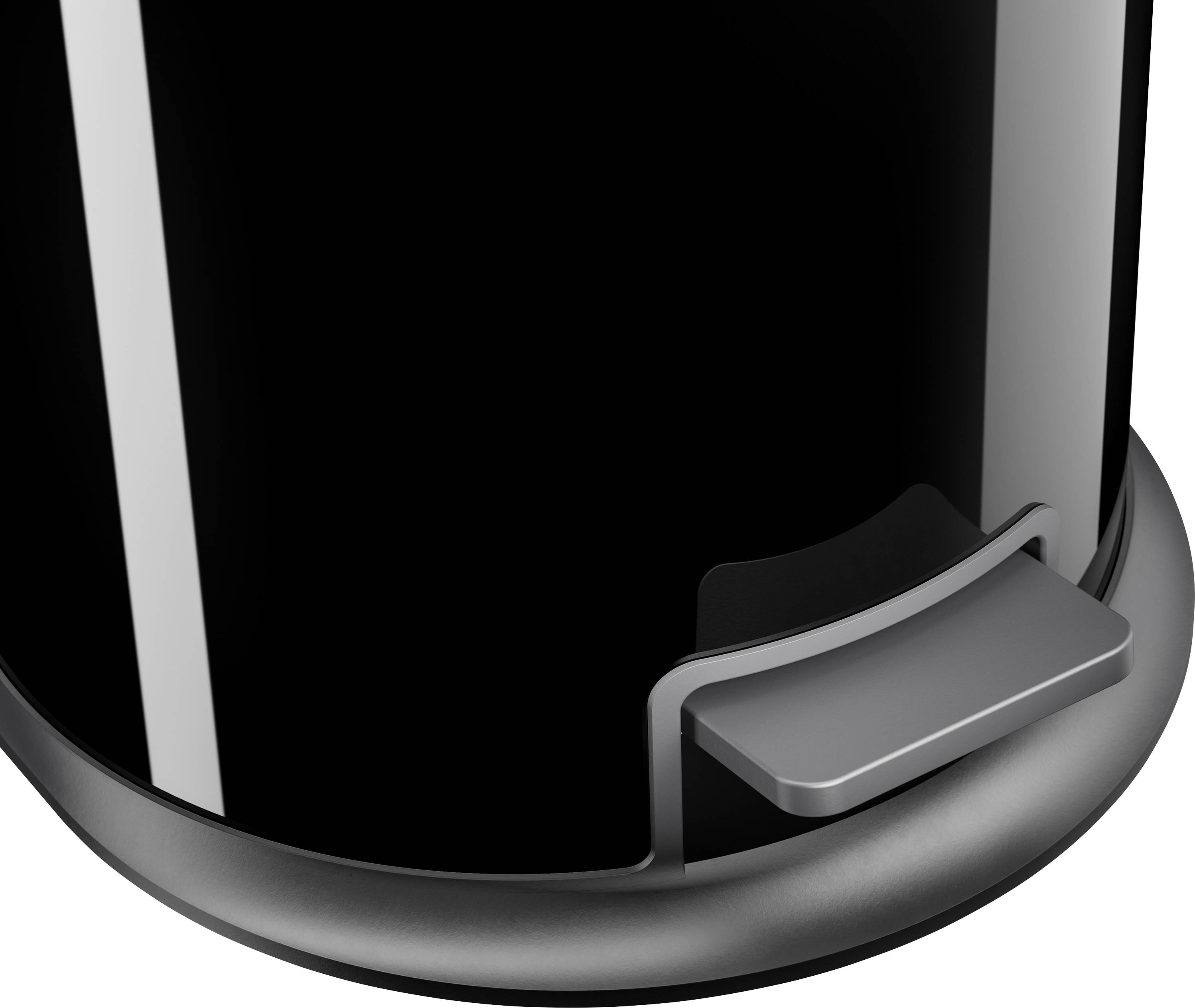 Hailo Pure M 0517-060 Garbage bin 12 l Steel plate (Ø x H) 263 mm x 435 mm Black Foot pedal 1 pc(s)-3