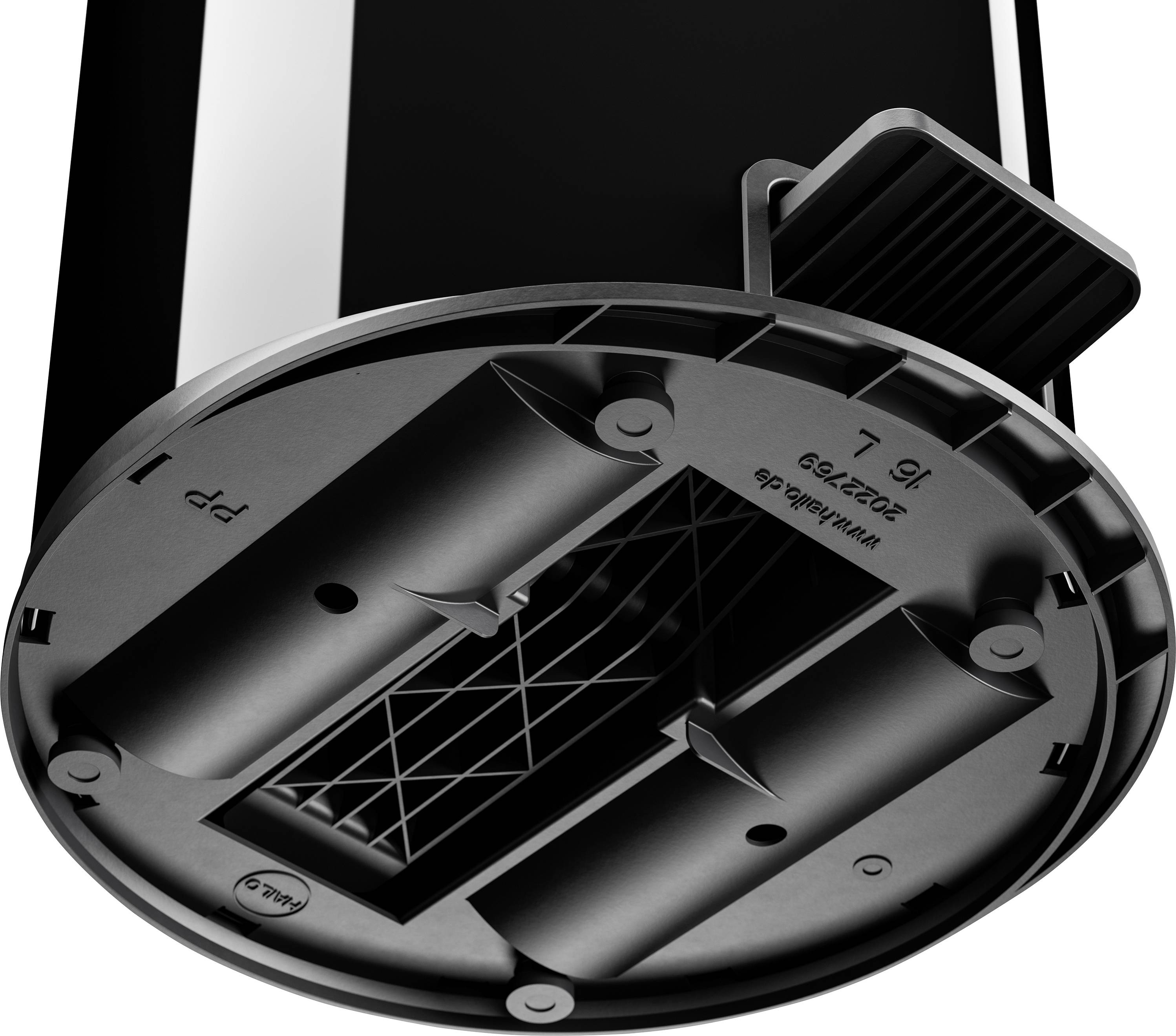 Hailo Pure M 0517-060 Garbage bin 12 l Steel plate (Ø x H) 263 mm x 435 mm Black Foot pedal 1 pc(s)-4