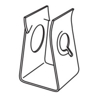Line drawing of a model with two circular recesses on opposing sides, potentially part of a locking mechanism or mounting bracket.