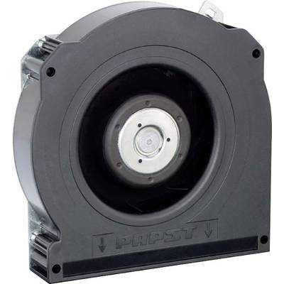 A black fan inside a casing with the label 'PAPST', showing central fan blades, typical for cooling applications in devices.