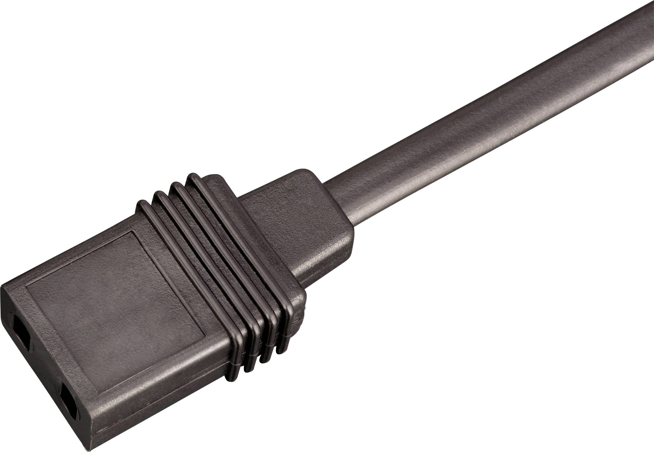 A black cable with a rectangular plug, suitable for electronic devices.