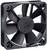 Black computer fan with seven rotor blades in a square mounting, used for cooling and ventilation of electronic devices.