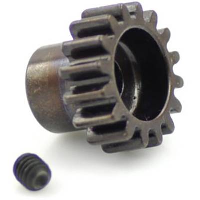 Small metal gear wheel, next to a separate screw, used in mechanical assemblies.