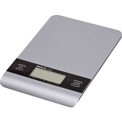 Silver digital kitchen scales with a black display, buttons for 'Unit/Set' and 'Tare/Off'. Flat, rectangular design.