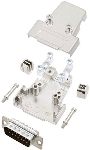 TRU COMPONENTS TCTRIM15DBPK 7708728 D-SUB pin strip set 180 ° Number of pins: 15 Solder bucket 1 pc(s)