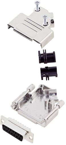 TRU COMPONENTS TCD45ZK15DBSK 7708876 D-SUB receptacle set 45 ° Number of pins: 15 Solder bucket 1 pc(s)-0