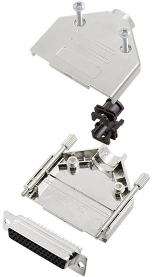 TRU COMPONENTS TCDTPKM25HDS44K 7709504-SR D-SUB receptacle set 180 ° Number of pins: 44 Solder bucket 1 pc(s)